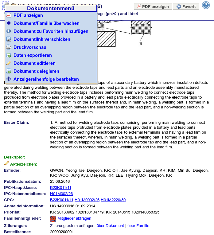 patentGate-Dokumentenansicht patentGate-Dokumentenansicht