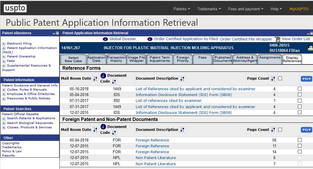 US PAIR – Display References US PAIR – Display References