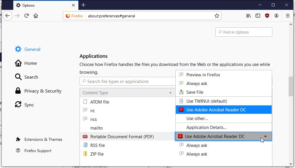 Enable Create PDF extension for Mozilla Firefox, Adobe Acrobat
