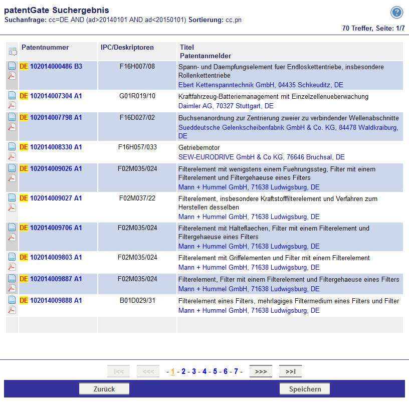 Fenster Suchergebnisse