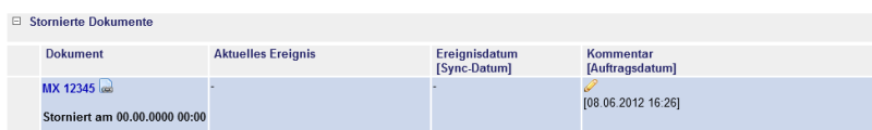 Screenshot Rechtsstands-Monitoring - Stornierte Dokumente